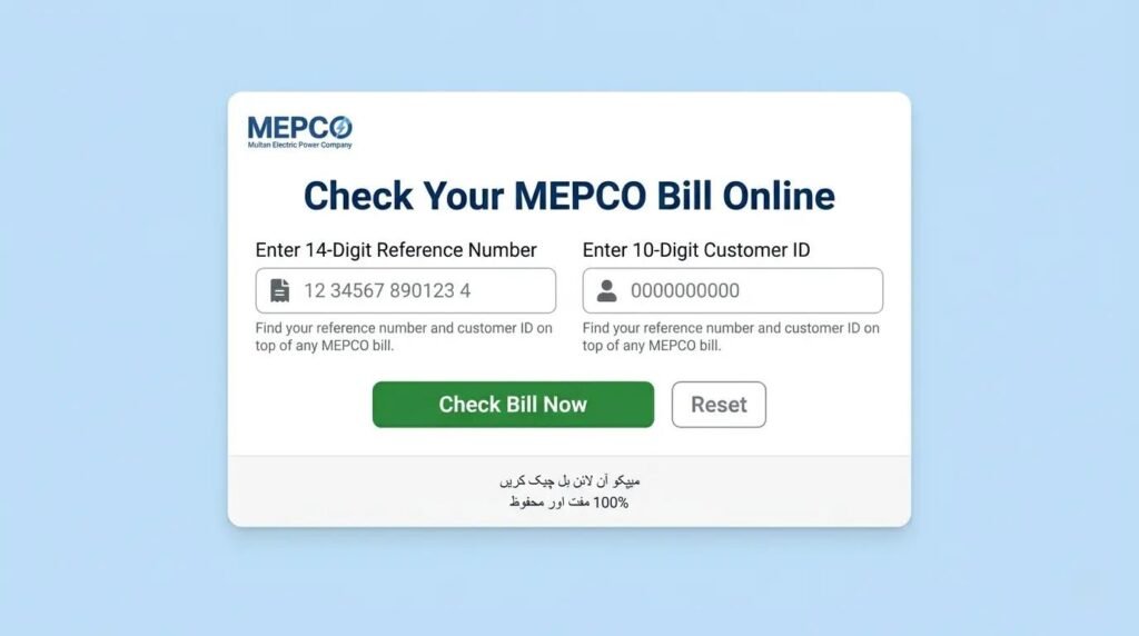 MEPCO bill check online Kaise Karein
