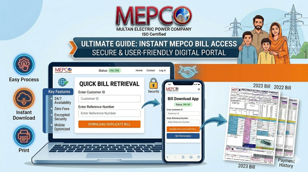 MEPCO Duplicate Bill Download 