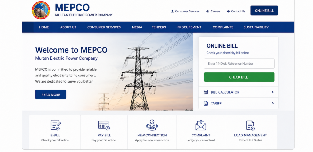 MEPCO Duplicate Bill Download 